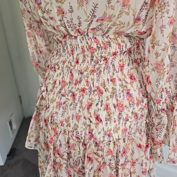 NWT Princess Polly Boho Chic Floral Layered Dress With Smocking, Size 2 - Picture 10 of 14